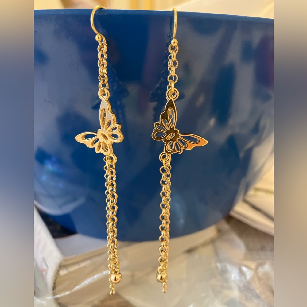 NWT AtriaMinerals butterfly earrings